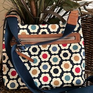 Brighton Floral Crossbody Bag - Blue, Red, Tan